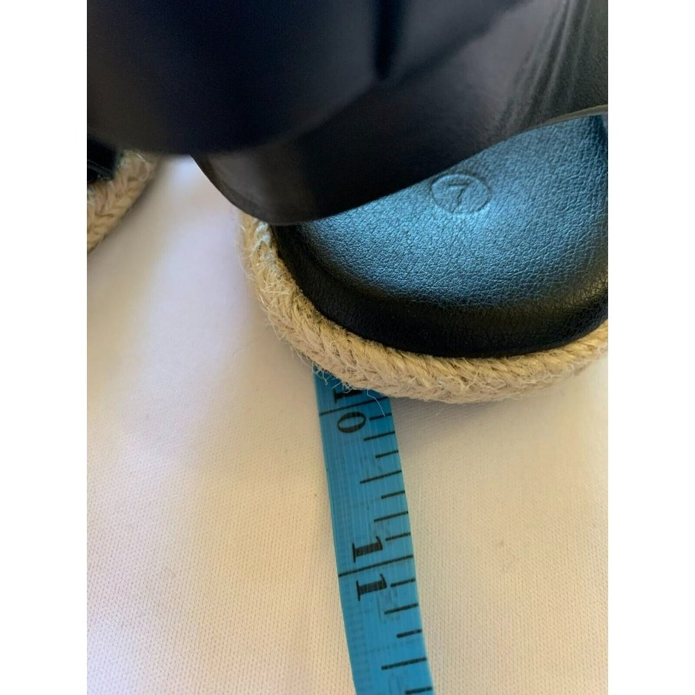 Lily Morgan Womens Ankle Strap Espadrille Sandals with Pearl Accent Black Size 7 - Picture 8 of 11